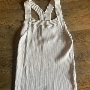 H&M Cream Ribbed Tank Top